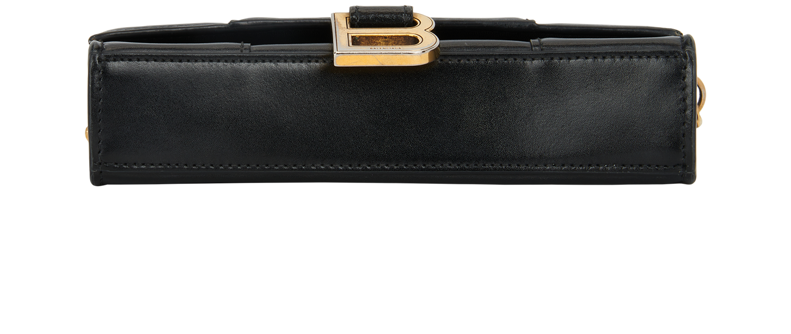 Hourglass Wallet on Chain, &pound;550, Handbags, Black, Leather, Top view